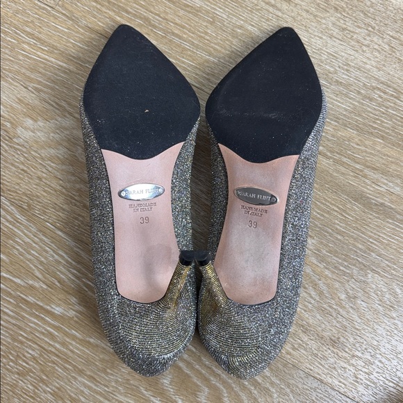 Sarah Flint Perfect Pump 85 Gunmetal Lame Glittered Iridescent Metallic Heels - Picture 13 of 14